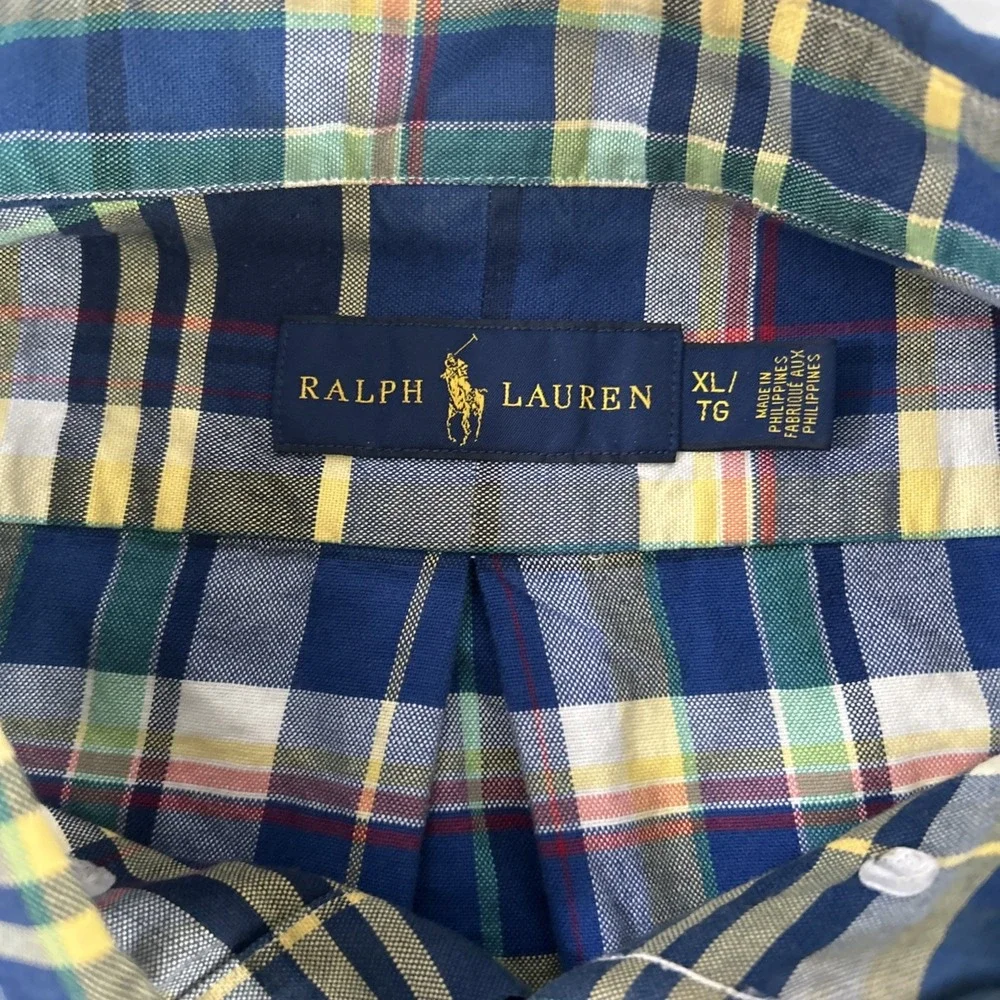 Ralph Lauren Shirt Mens XLT Multicolor Plaid Preppy Classic Fit Western‎